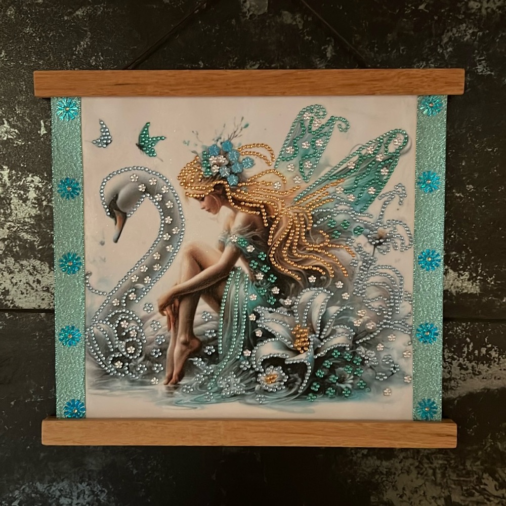 Custom Framed Art-Diamond Painting-Swan Fairy